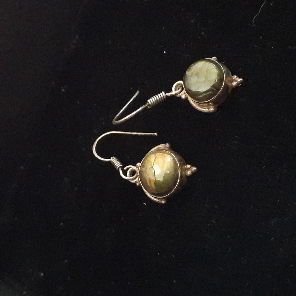 Vintage 925 Labradorite Sangle Earrings